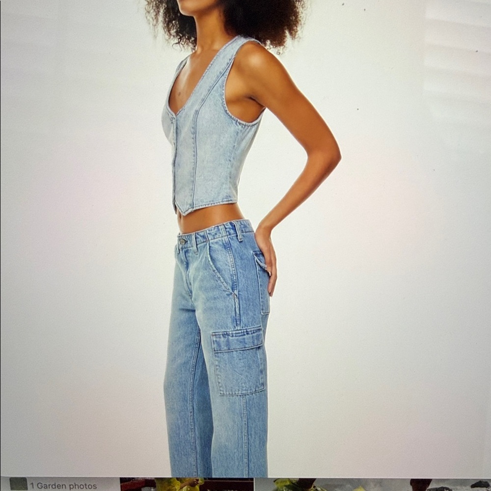Denim Forum 90’s Mia Denim Blue Buttoned Vest - Picture 8 of 10